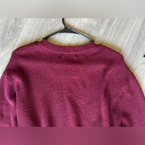 Elodie (Nordstroms) Burgundy Chunky Knit Crewneck Casual Cozy Sweater Size S - Picture 5 of 8